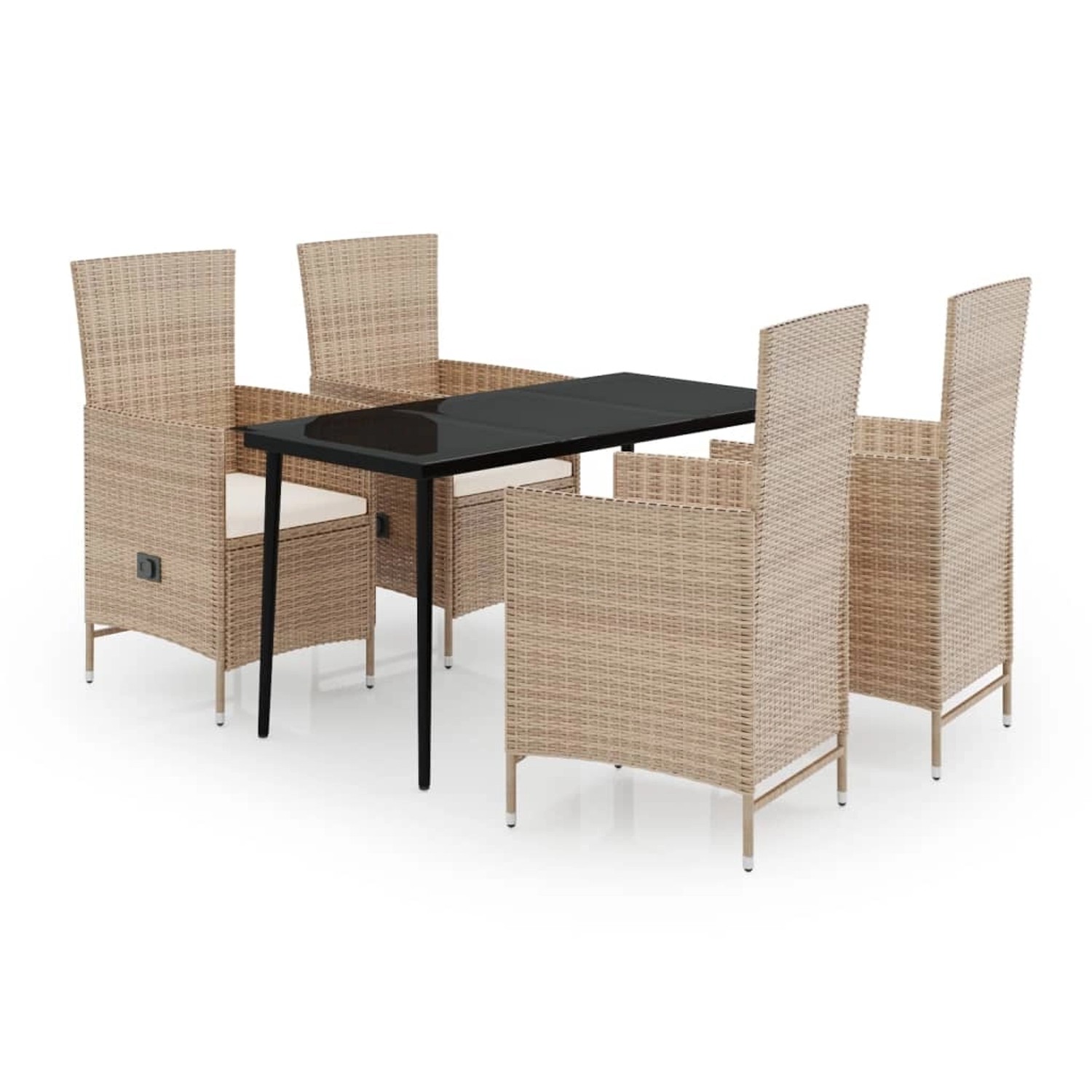 vidaXL 5-Tlg Garten-Essgruppe mit Kissen Beige 3099457 günstig online kaufen