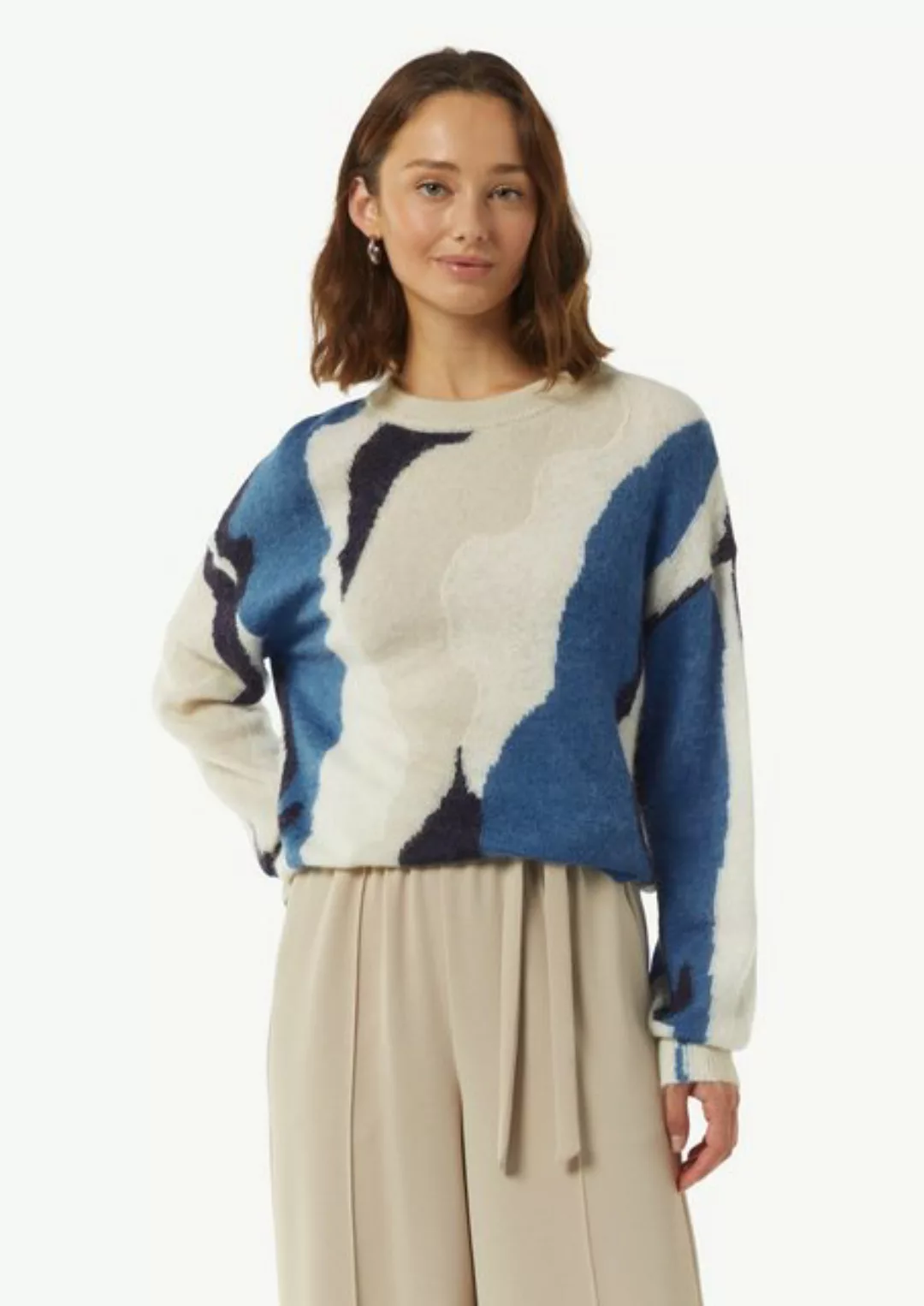 Comma Langarmshirt Strickpullover mit zarten Pailletten Pailletten günstig online kaufen