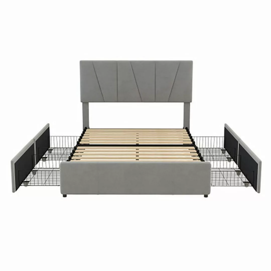 Celya Polsterbett Doppelbett Bettgestell 140x200cm, Polster Plattform Bett günstig online kaufen