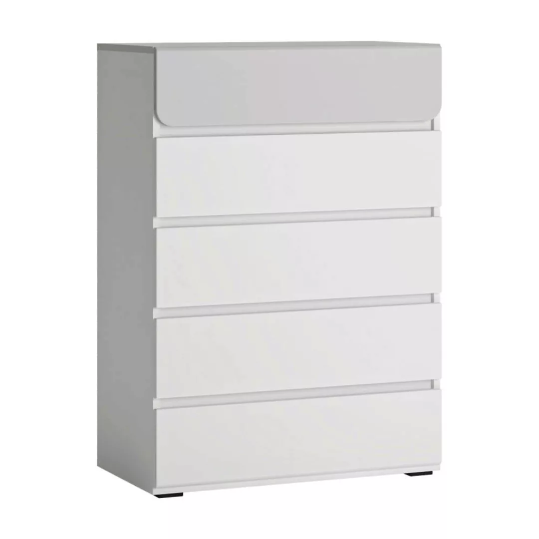 Kommode 5 Schubladen weiß, grau FLINT-129 günstig online kaufen