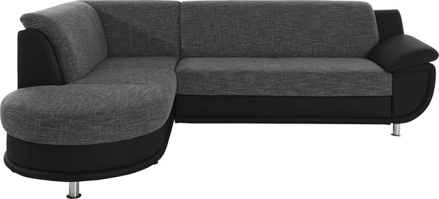 TRENDMANUFAKTUR Ecksofa "Rondo 3, zeitlos und bequem, Materialmix, breite A günstig online kaufen