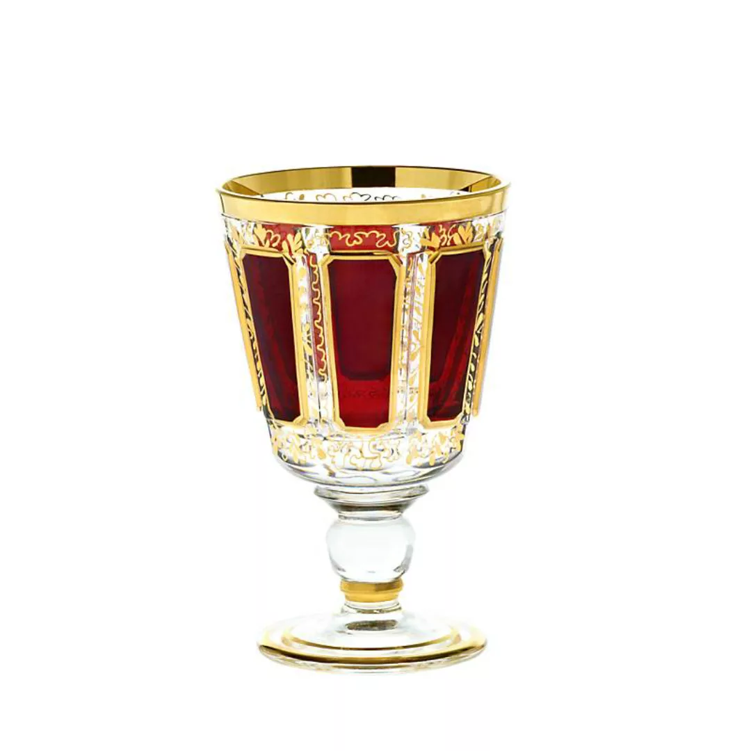 Trinkkelch Red Queen 150 ml, Rot/Gold, aus Glas günstig online kaufen