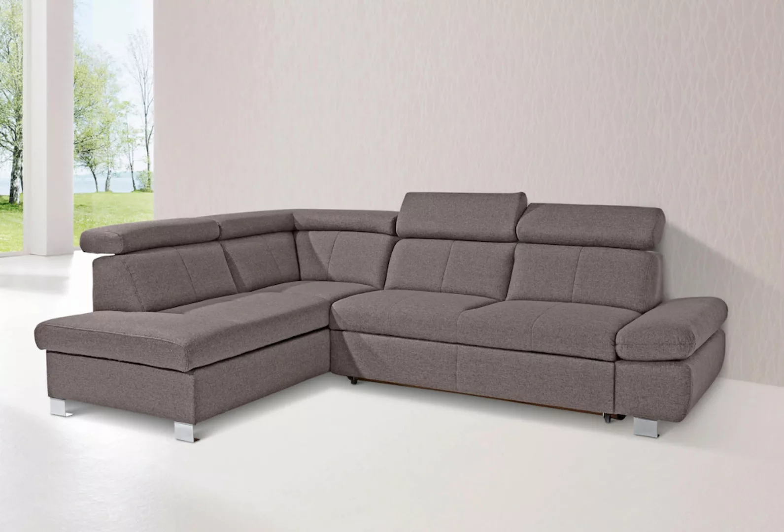 exxpo - sofa fashion Ecksofa »Happy, inkl. Kopf- und Armteilverstellung, L- günstig online kaufen