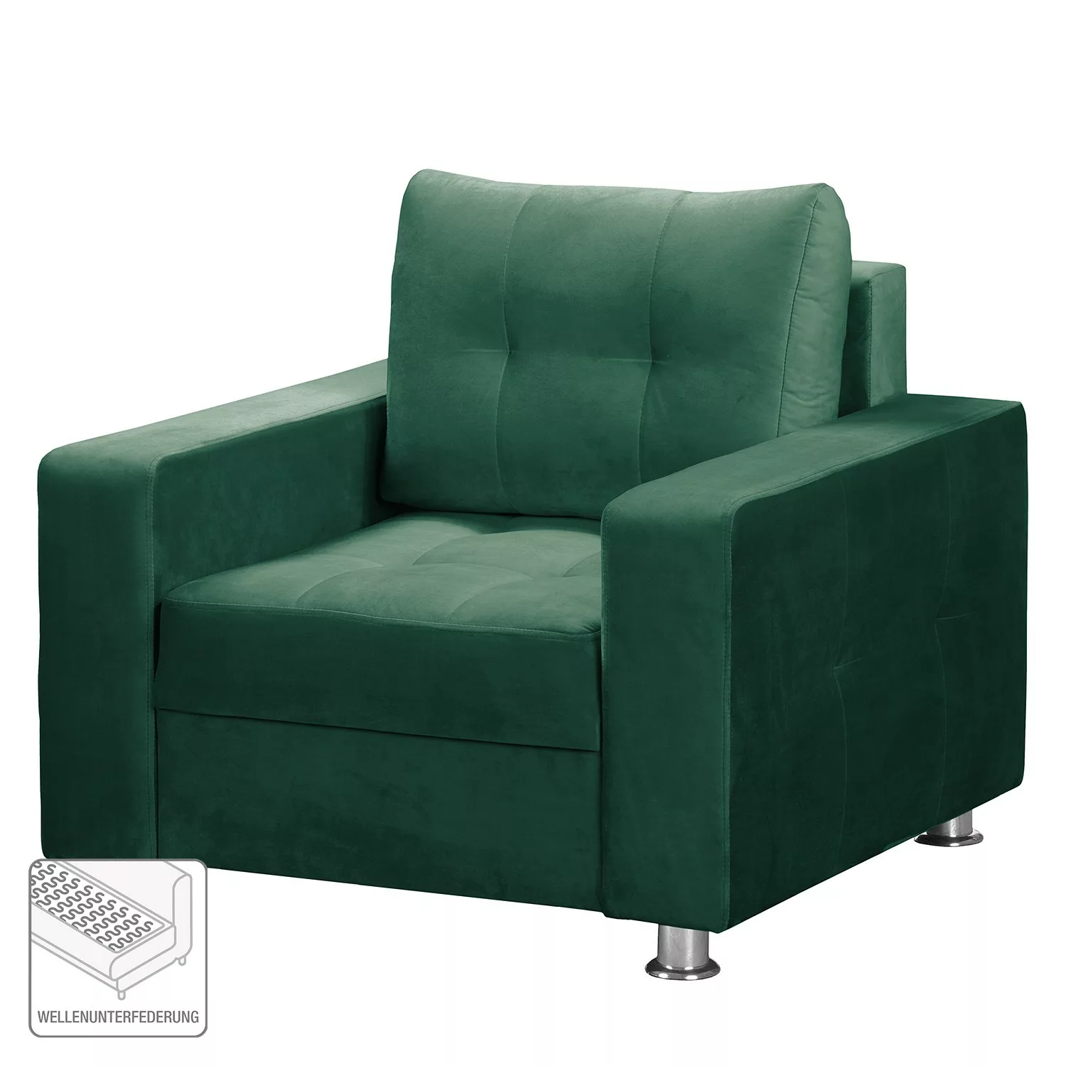 home24 Fredriks Sessel Upwell II Dunkelgrün 100% Polyester 98x96x90 cm (BxH günstig online kaufen