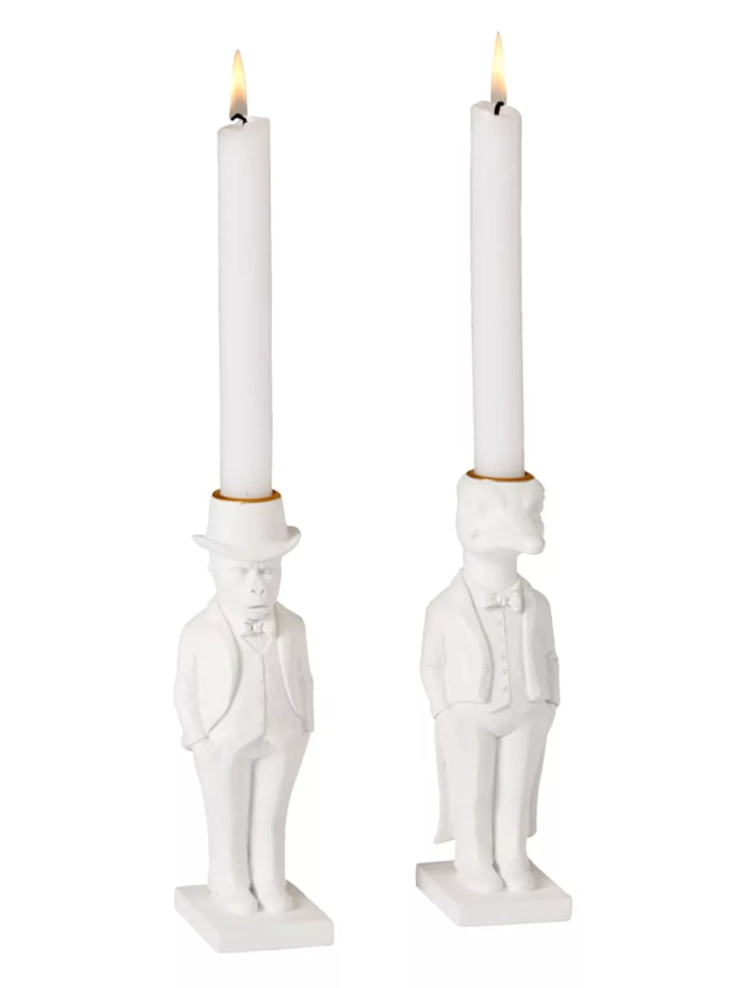 Kerzenhalter-Set, 2-tlg., Tiere impré Creme-Weiß günstig online kaufen