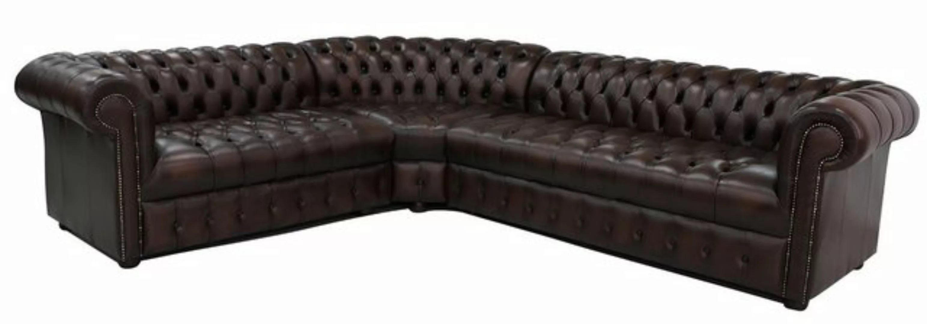 Xlmoebel Ecksofa Sofa-Eckgarnitur Ledersofa in Dunkelbraun, Polsterung, Eck günstig online kaufen