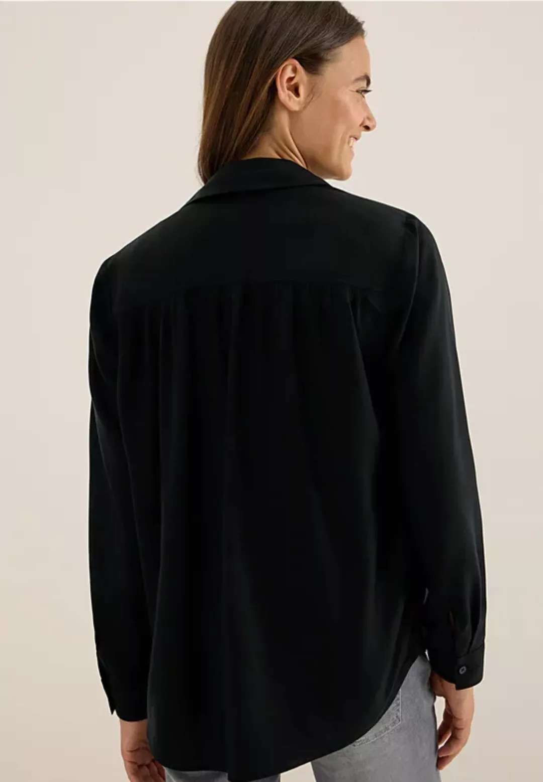 Hemdbluse in Unifarbe günstig online kaufen
