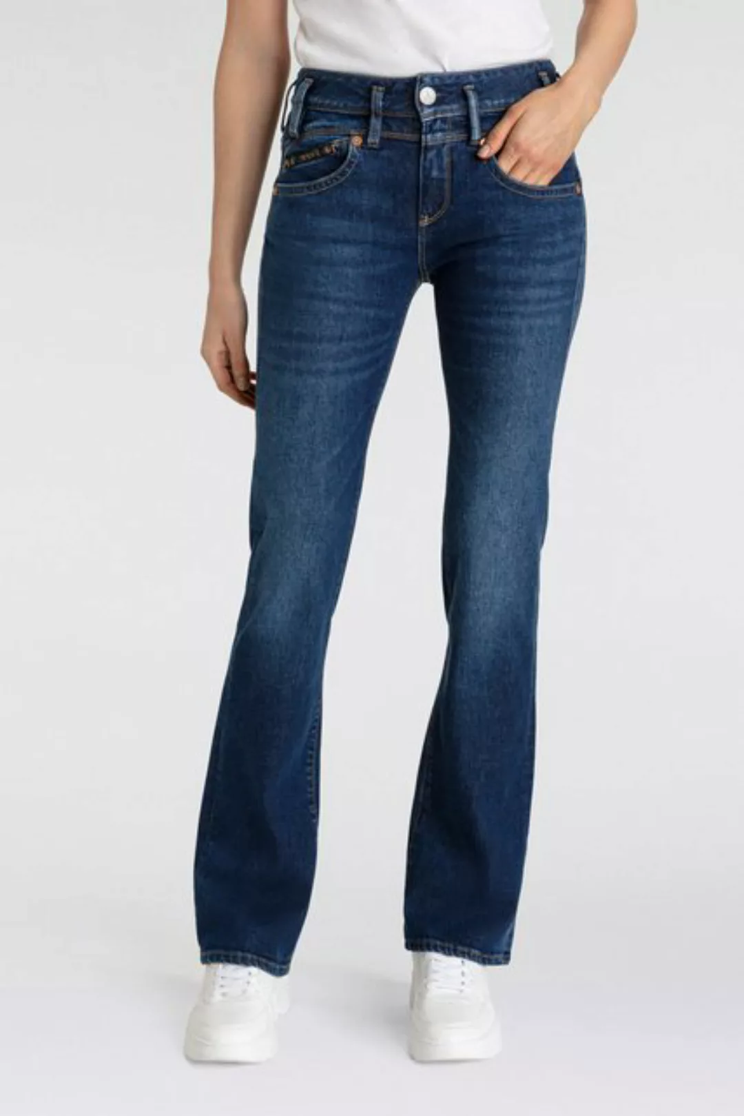 Herrlicher Bootcut-Jeans "Pearl Boot Recycled Denim", mit markantem Bund günstig online kaufen