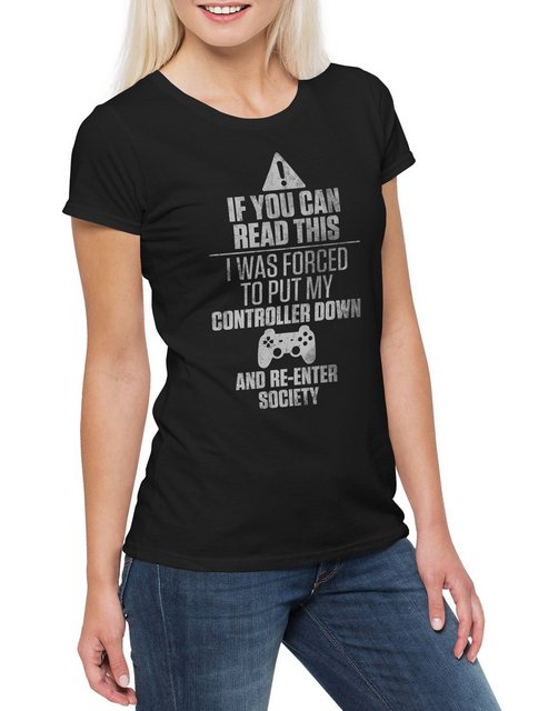 Urban Backwoods Print-Shirt If You Can Read This Damen T-Shirt Gamer Games günstig online kaufen