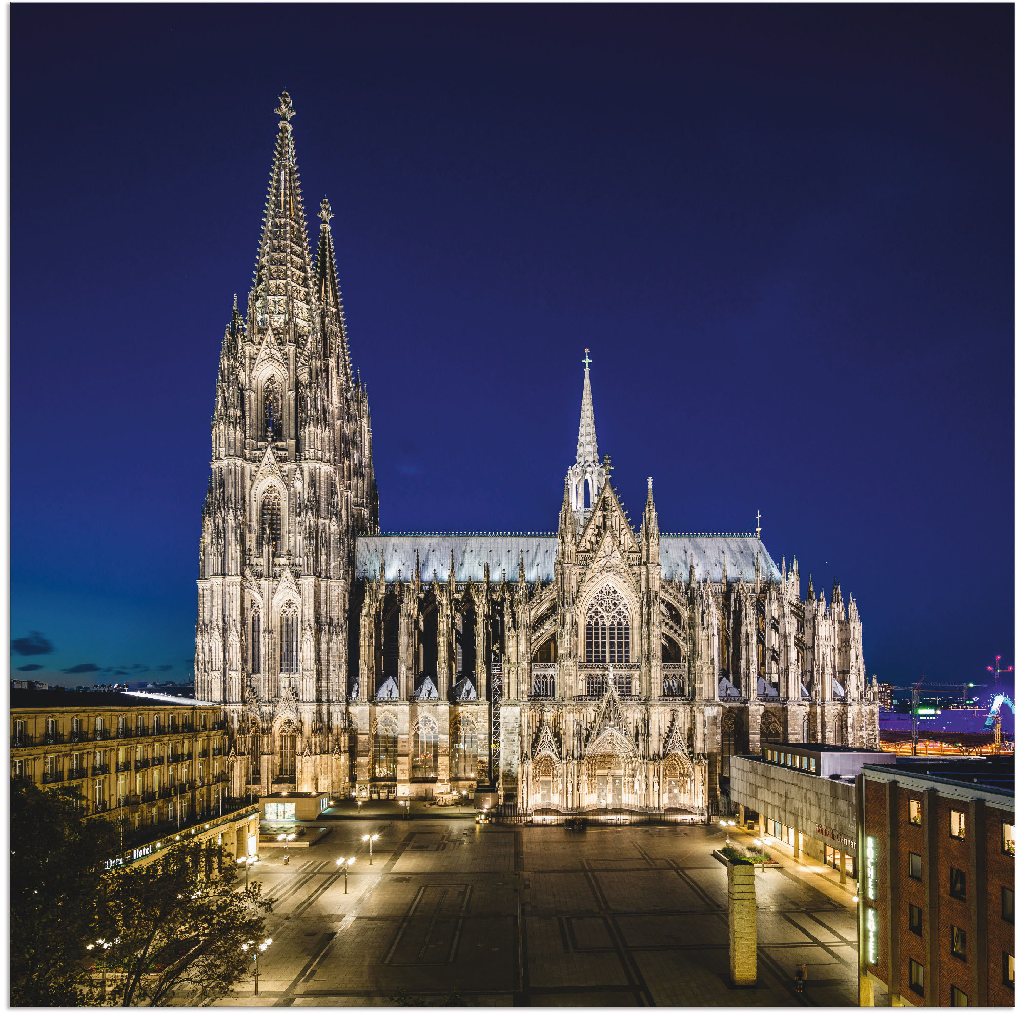 Artland Alu-Dibond-Druck »Kölner Dom am Abend«, Gebäude, (1 St.), für Innen günstig online kaufen