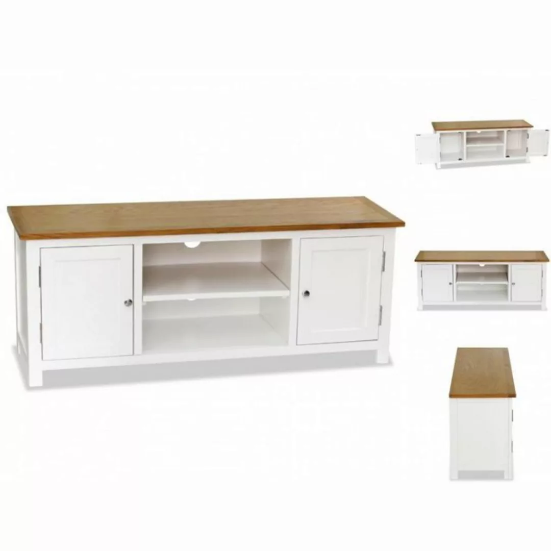 Tv-schrank 120x35x48 Cm Massivholz Eiche günstig online kaufen