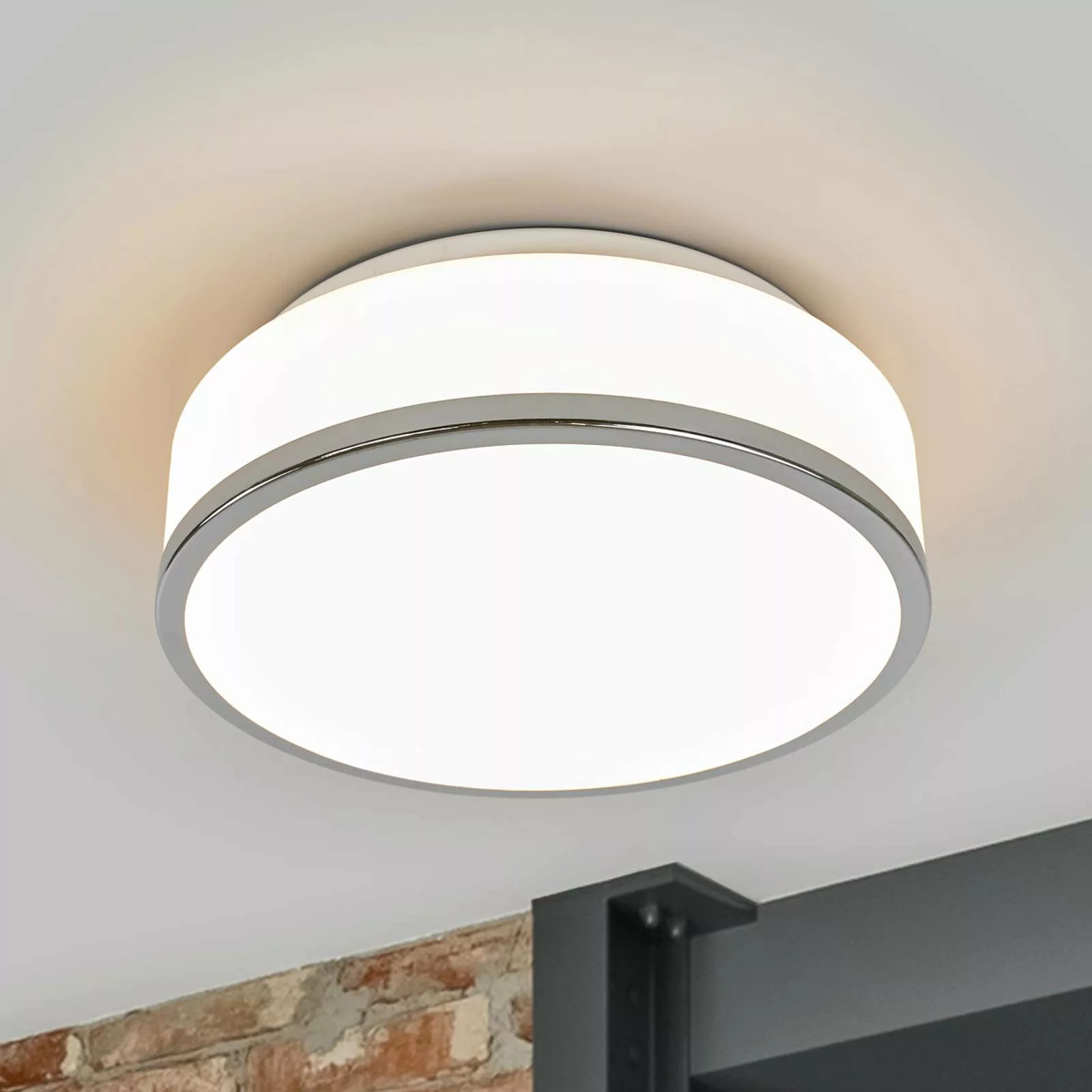Deckenleuchte Flush IP44, Ø 28cm, chrom günstig online kaufen