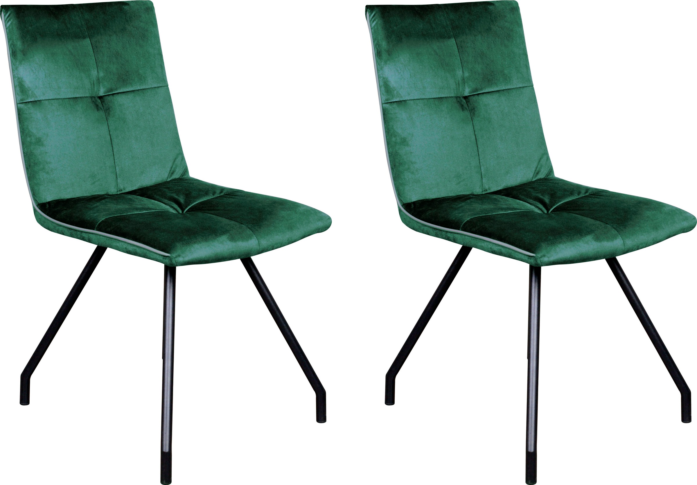 Kayoom Polsterstuhl "Stuhl Eaden 125 2er-Set, samtiger Stoffbezug, Paspel a günstig online kaufen