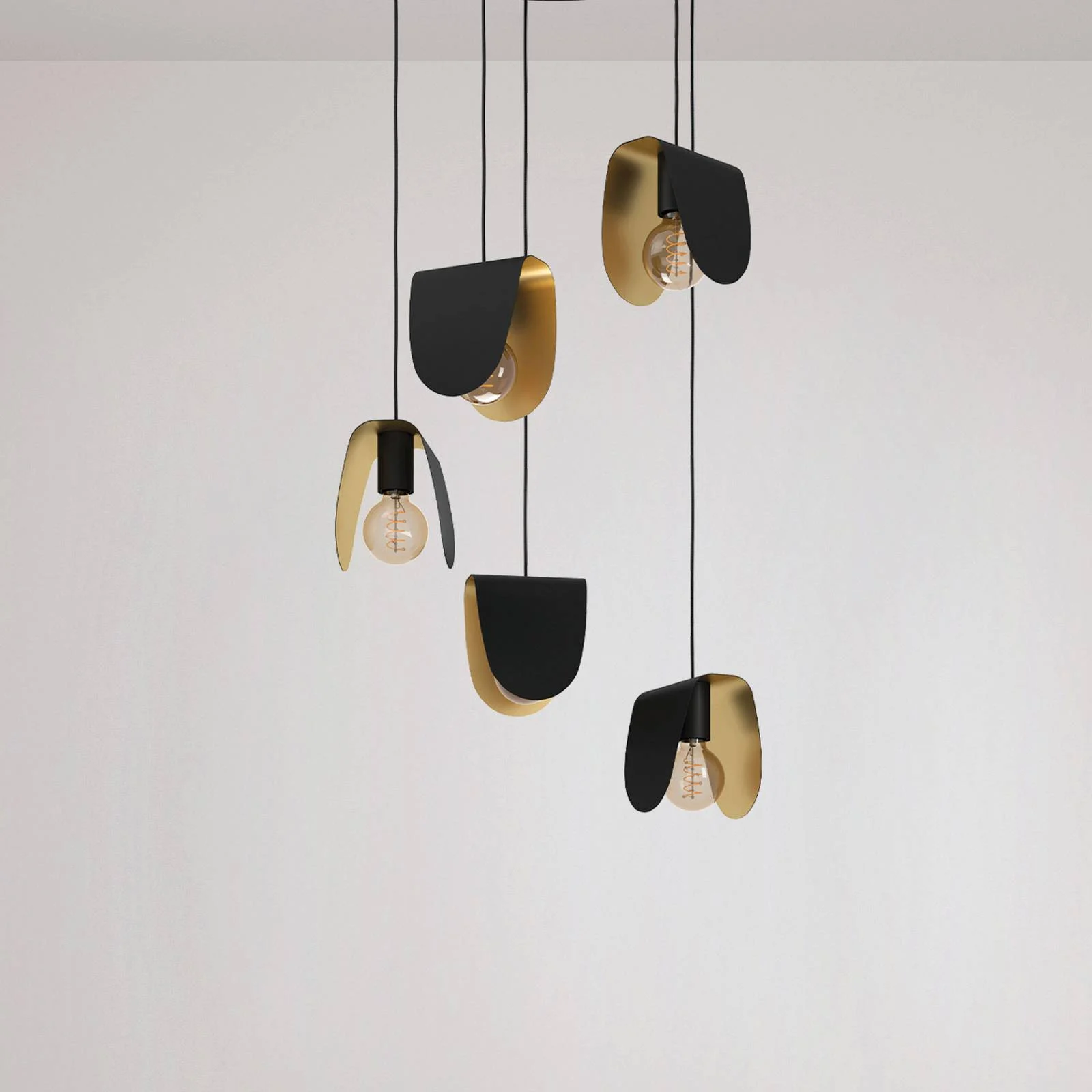 EGLO Stars Of Light Hängelampe Serenara, 5-fl., schwarz/gold günstig online kaufen