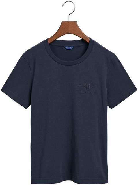 Gant T-Shirt REG TONAL SHIELD KA T-SHIRT mit Zwillingsnähten an den Saumkan günstig online kaufen