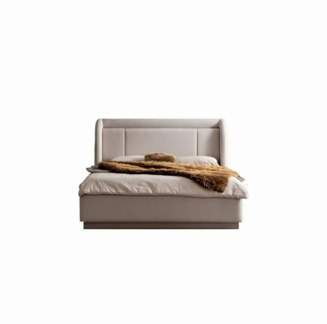 JVmoebel Bett Modernes Beiges Bettgestell Schlafzimmer Doppelbett Luxuriöse günstig online kaufen