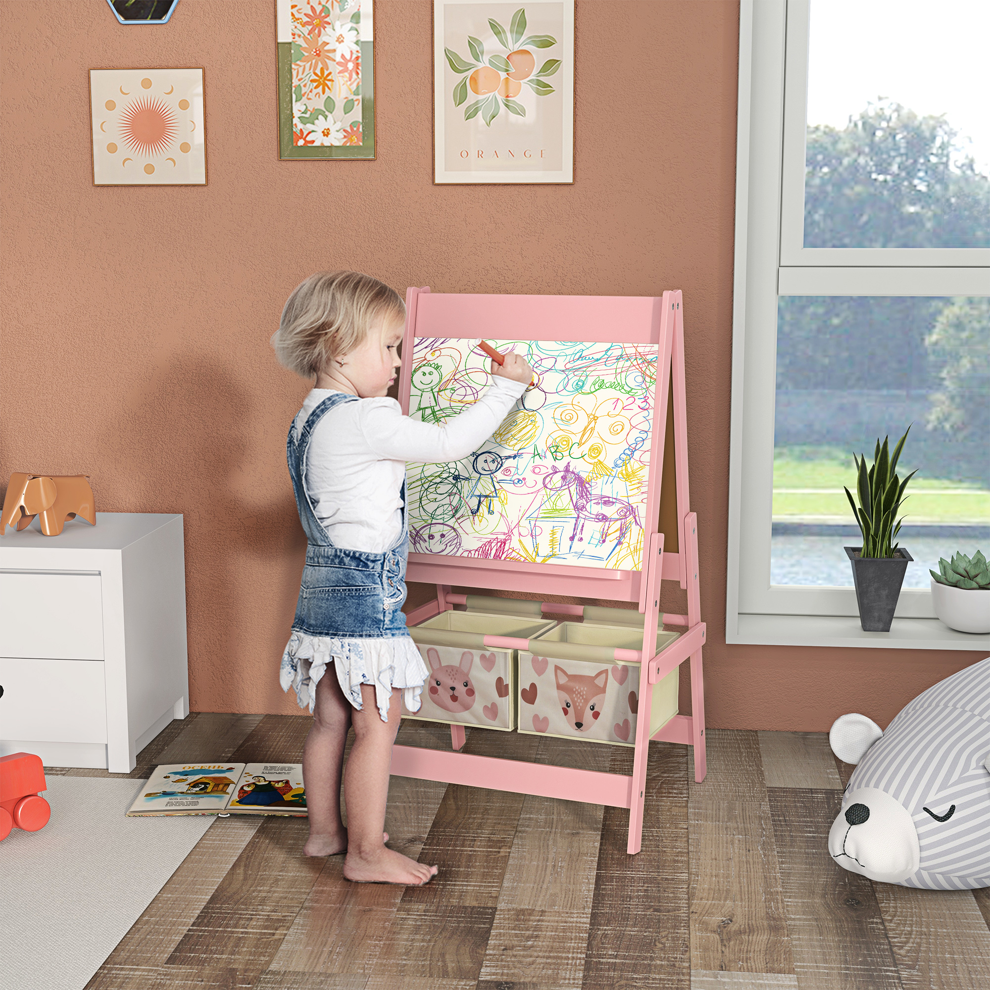 AIYAPLAY Kindertafel, 3 in 1 Kinder Staffelei, Doppelseitige Kinder Spielta günstig online kaufen