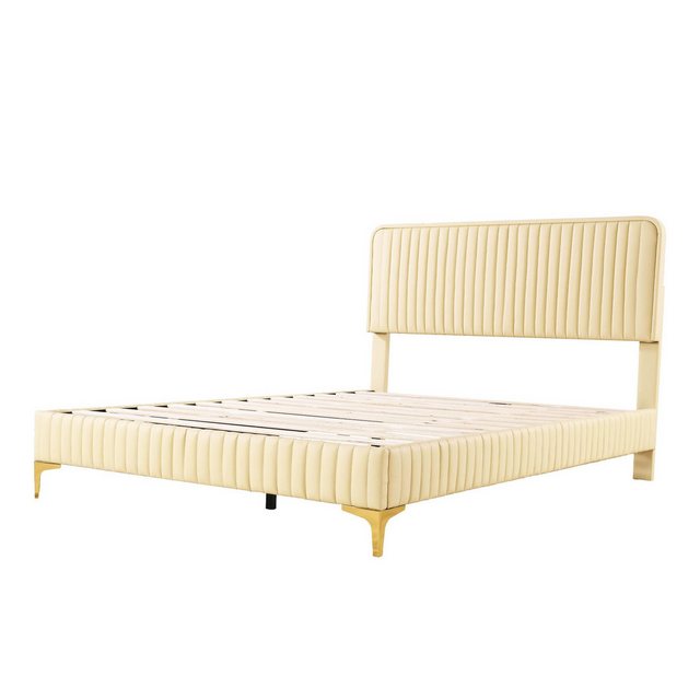 Rutaqian Polsterbett Doppelbett Jugendbett 140 x 200 cm, mit Lattenrost, Lu günstig online kaufen