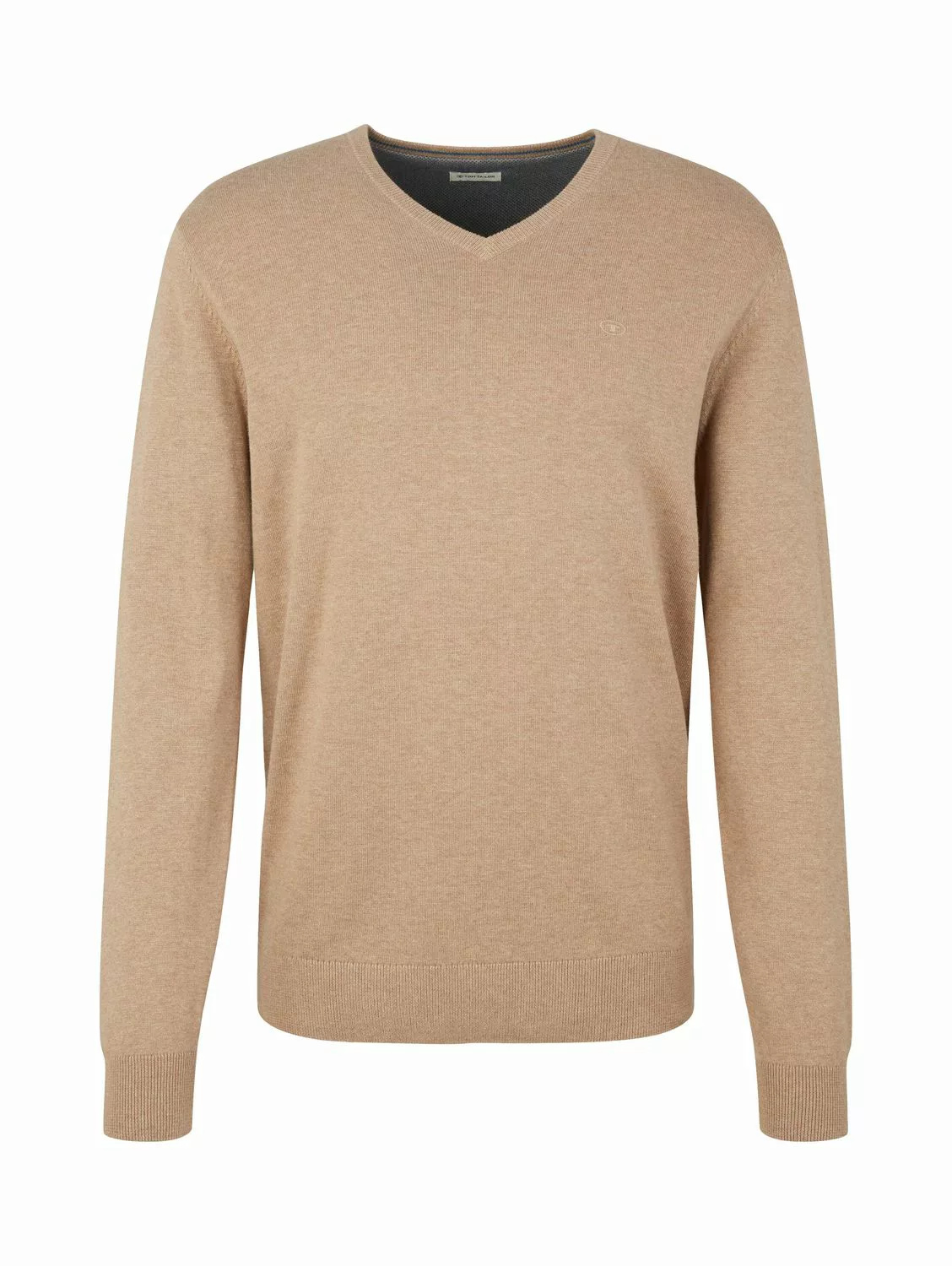 Tom Tailor Herren V-Neck Strickpullover Melange Basic- Regular Fit günstig online kaufen