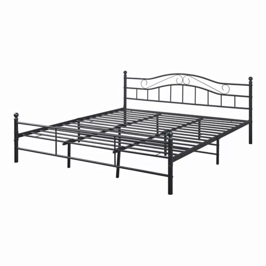 en.casa Metallbett, »Damur« Bett 200 x 180 cm schwarz, matt günstig online kaufen