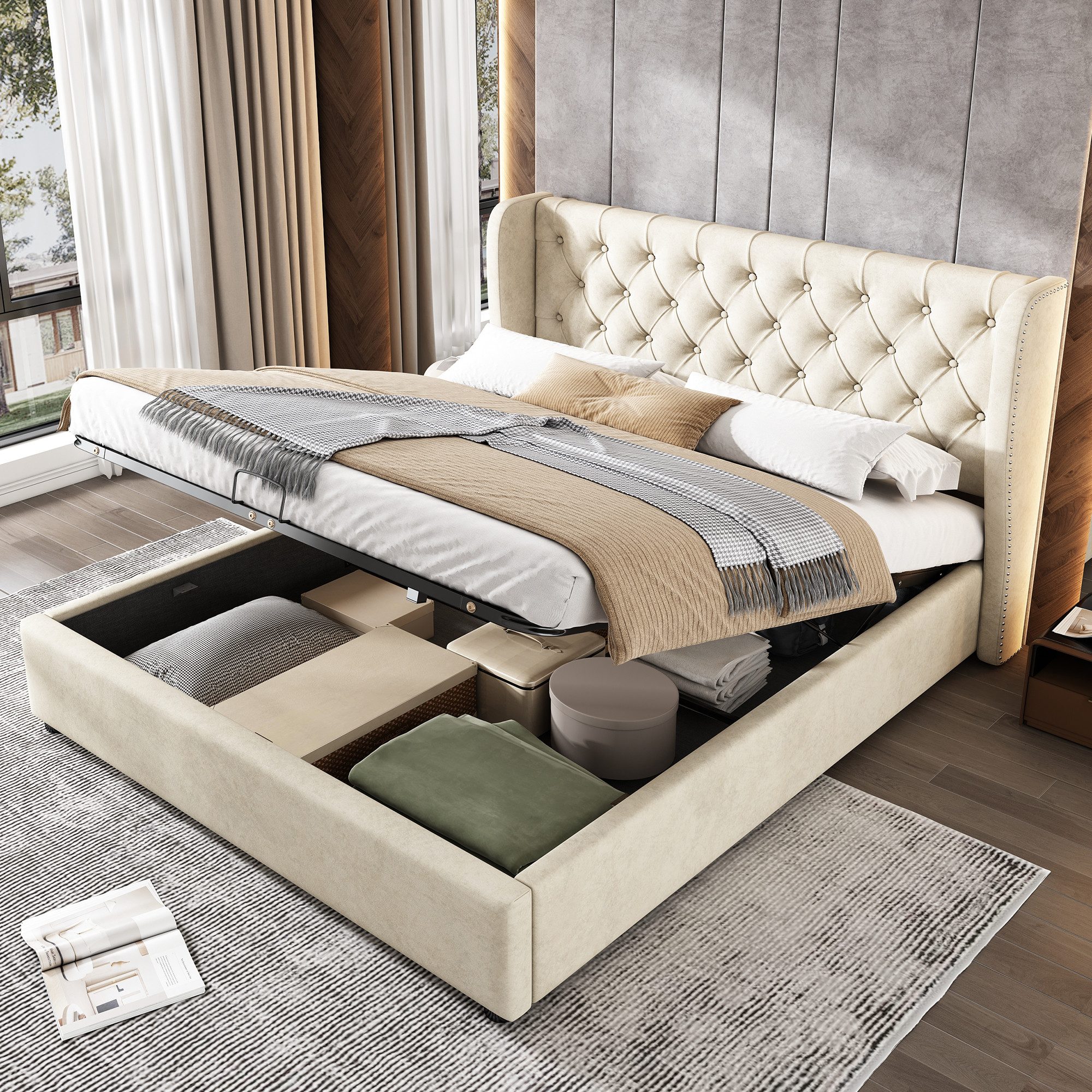HAUSS SPOLE Polsterbett 140*200 cm Ohrenform günstig online kaufen