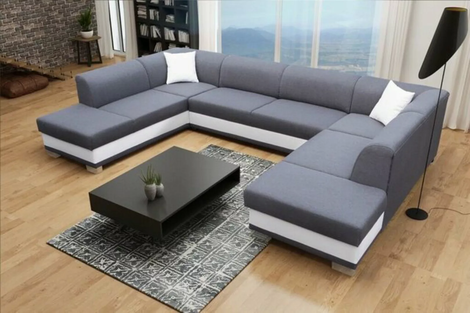 JVmoebel Ecksofa, XXL Wohnlandschaft Ecksofa Couch Polster Ecke Designer U- günstig online kaufen