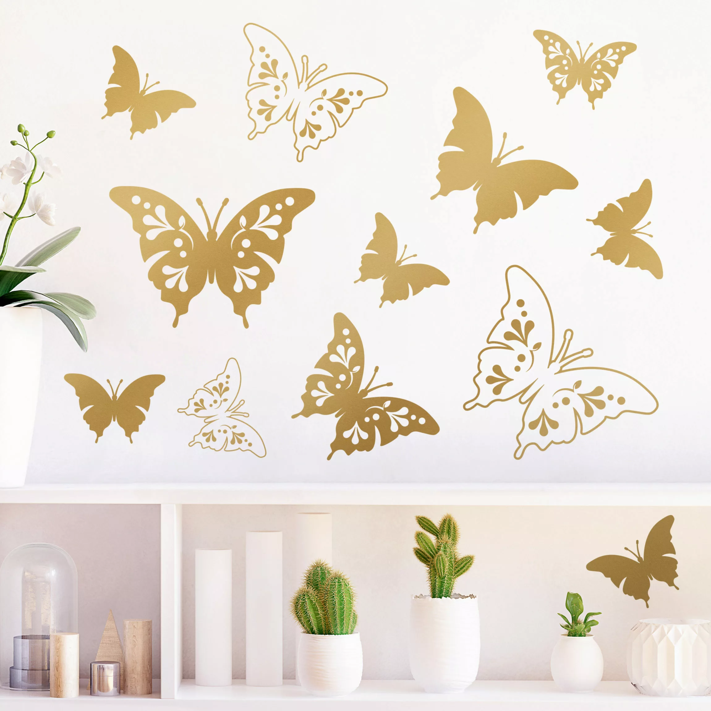 Wandtattoo Tiere 12-teilig Schmetterlinge Deko Ornamente günstig online kaufen