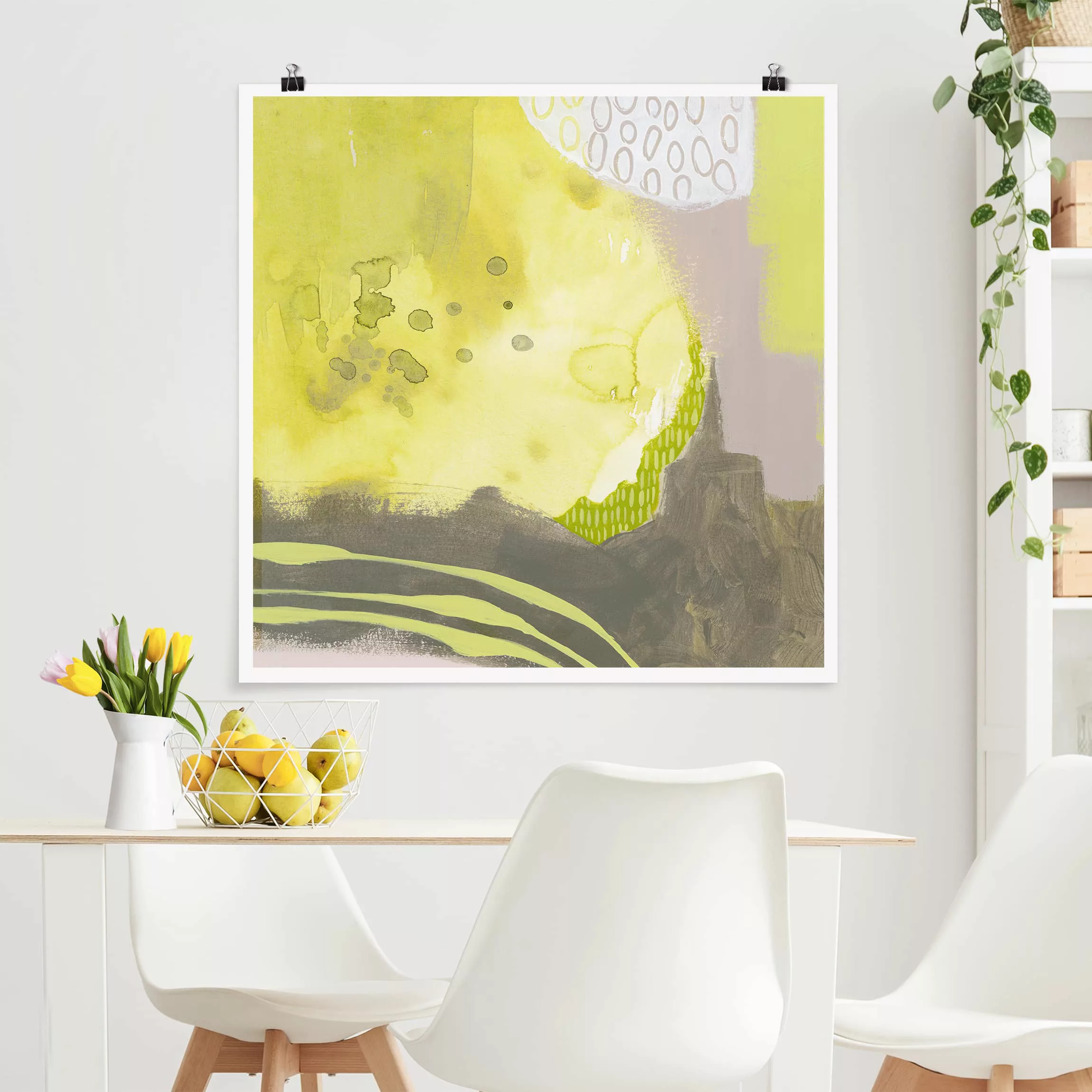 Poster Abstrakt - Quadrat Sonnenflecken II günstig online kaufen