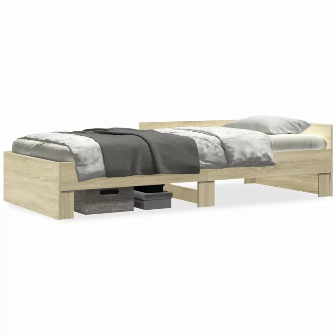 vidaXL Bett Bettgestell ohne Matratze Sonoma-Eiche günstig online kaufen