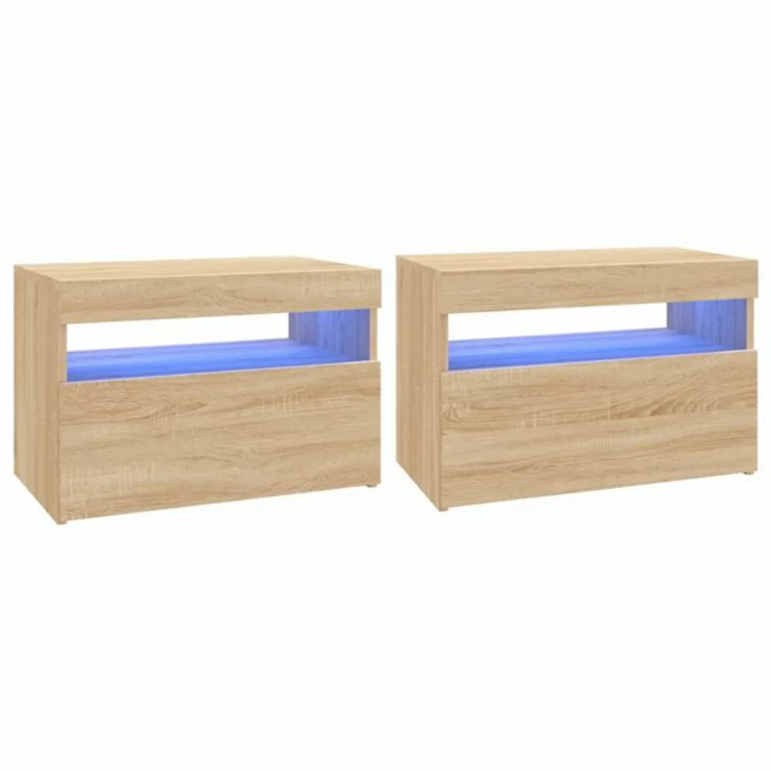 vidaXL TV-Schrank TV-Schränke LED Leuchten 2 Stk Sonoma Eiche 60x35x40 cm L günstig online kaufen