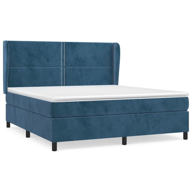 vidaXL Boxspringbett mit Matratze Dunkelblau 160x200 cm Samt1372940 günstig online kaufen