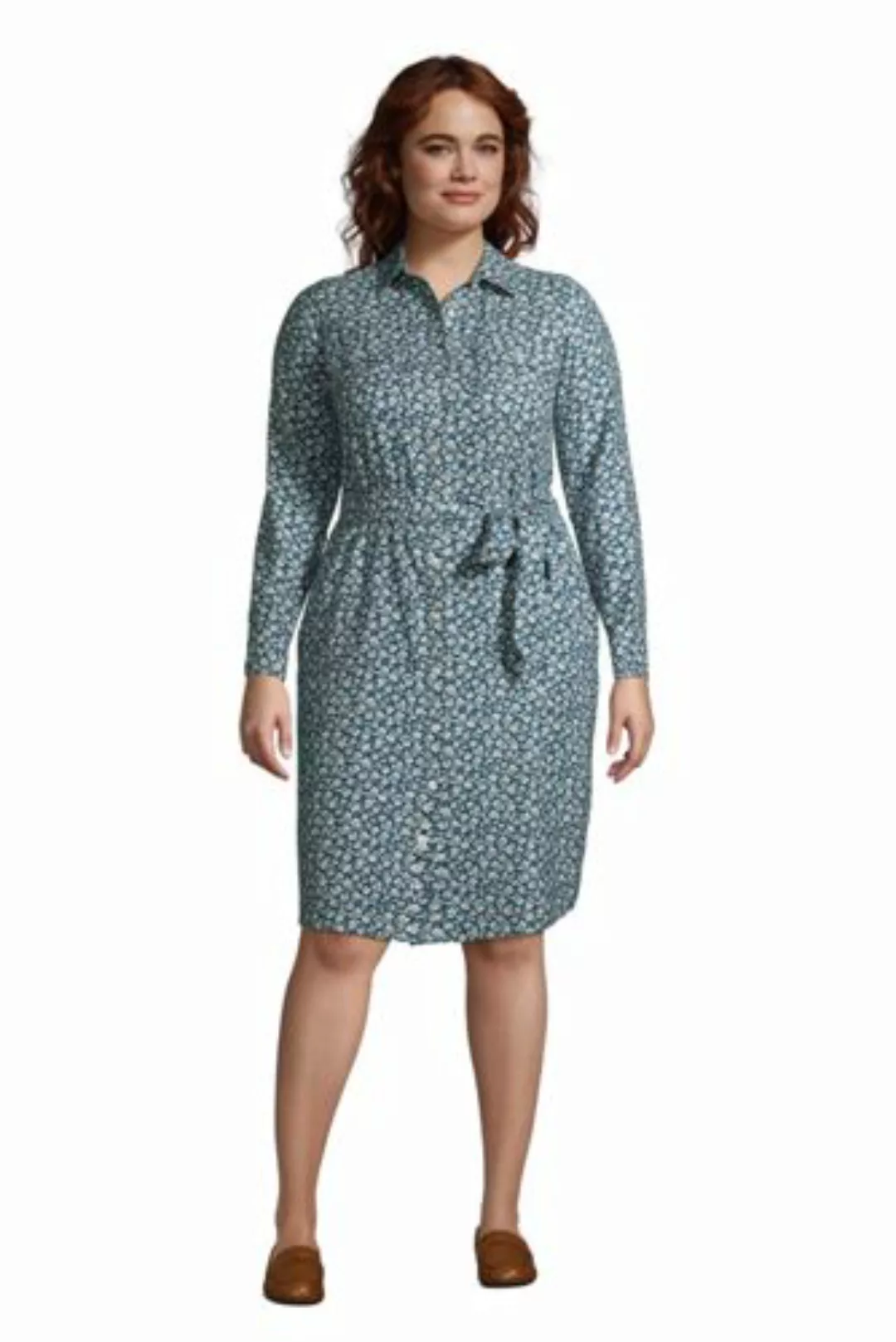 Blusenkleid aus Baumwoll-Flanell in großen Größen, Damen, Größe: 52-54 Plus günstig online kaufen