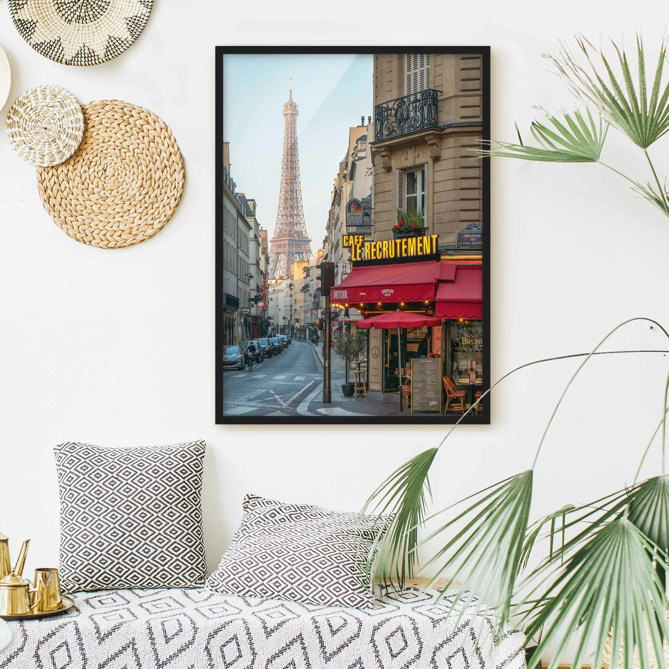 Bild mit Rahmen Straße von Paris günstig online kaufen