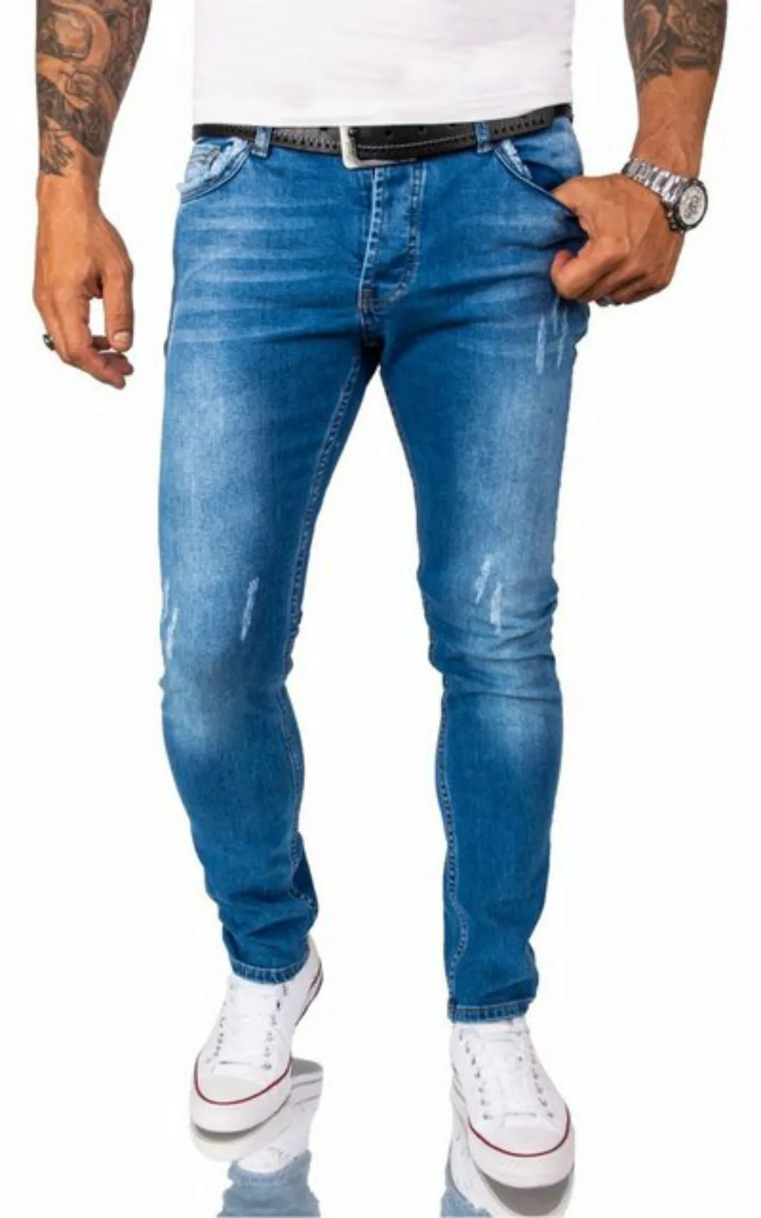 Rock Creek Slim-fit-Jeans Herren Jeans Stonewashed Blau RC-2163 günstig online kaufen