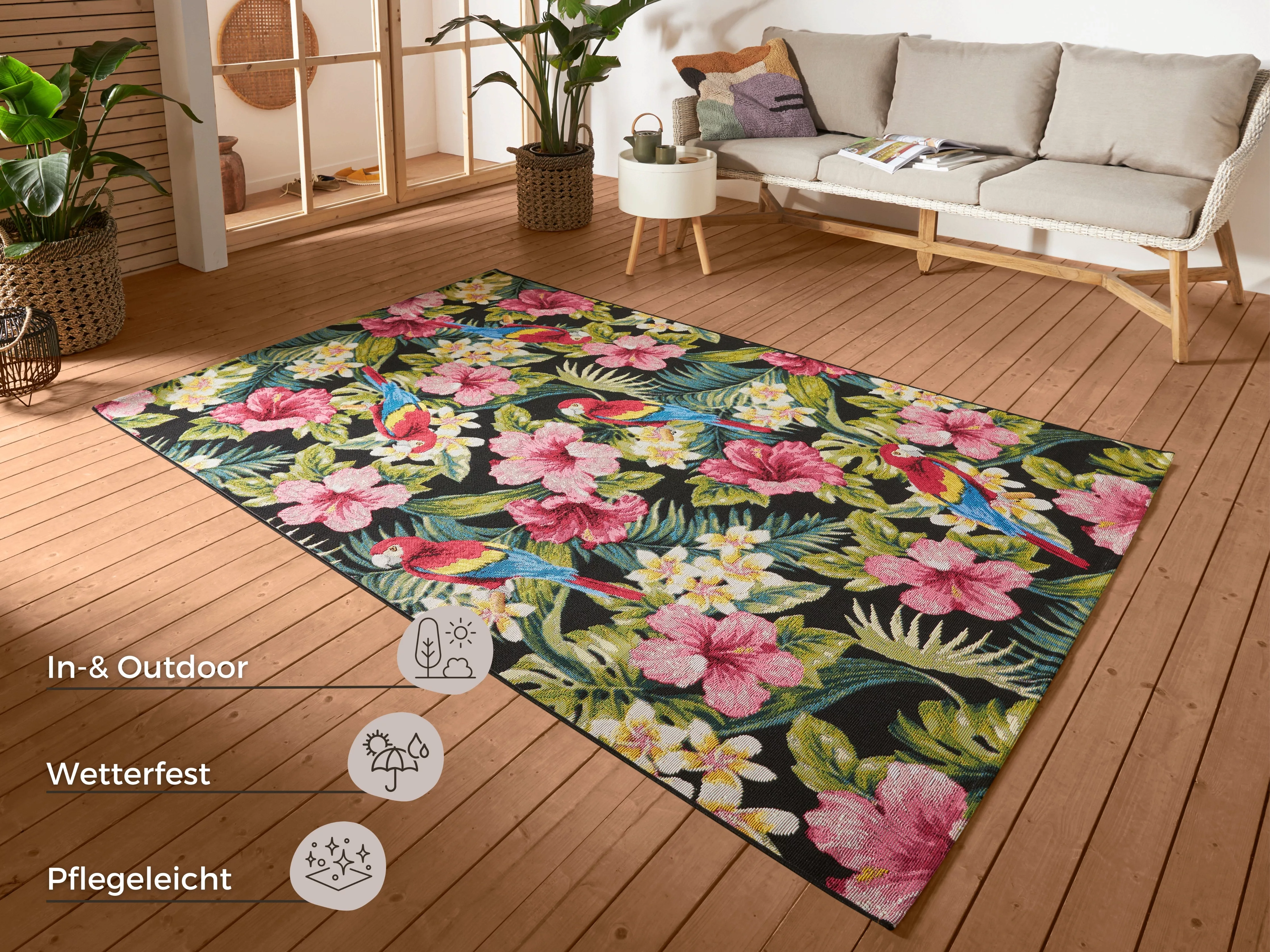 HANSE Home Outdoorteppich »Tropical Feeling«, rechteckig, 3 mm Höhe, In-& O günstig online kaufen