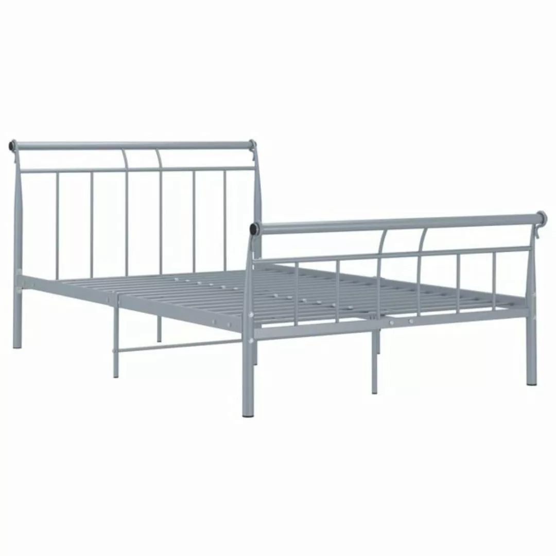 Bettgestell Grau Metall 120x200 Cm günstig online kaufen