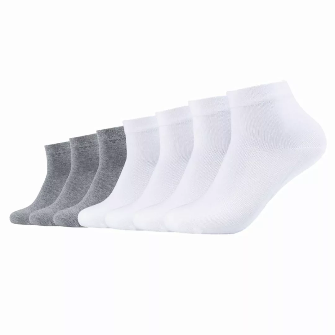 Camano Unisex Socken - Quarter, einfarbig, 7er Pack Weiß 39-42 günstig online kaufen