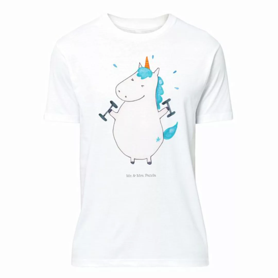 Mr. & Mrs. Panda T-Shirt Einhorn Fitness - Weiß - Geschenk, Pegasus, Sixpac günstig online kaufen