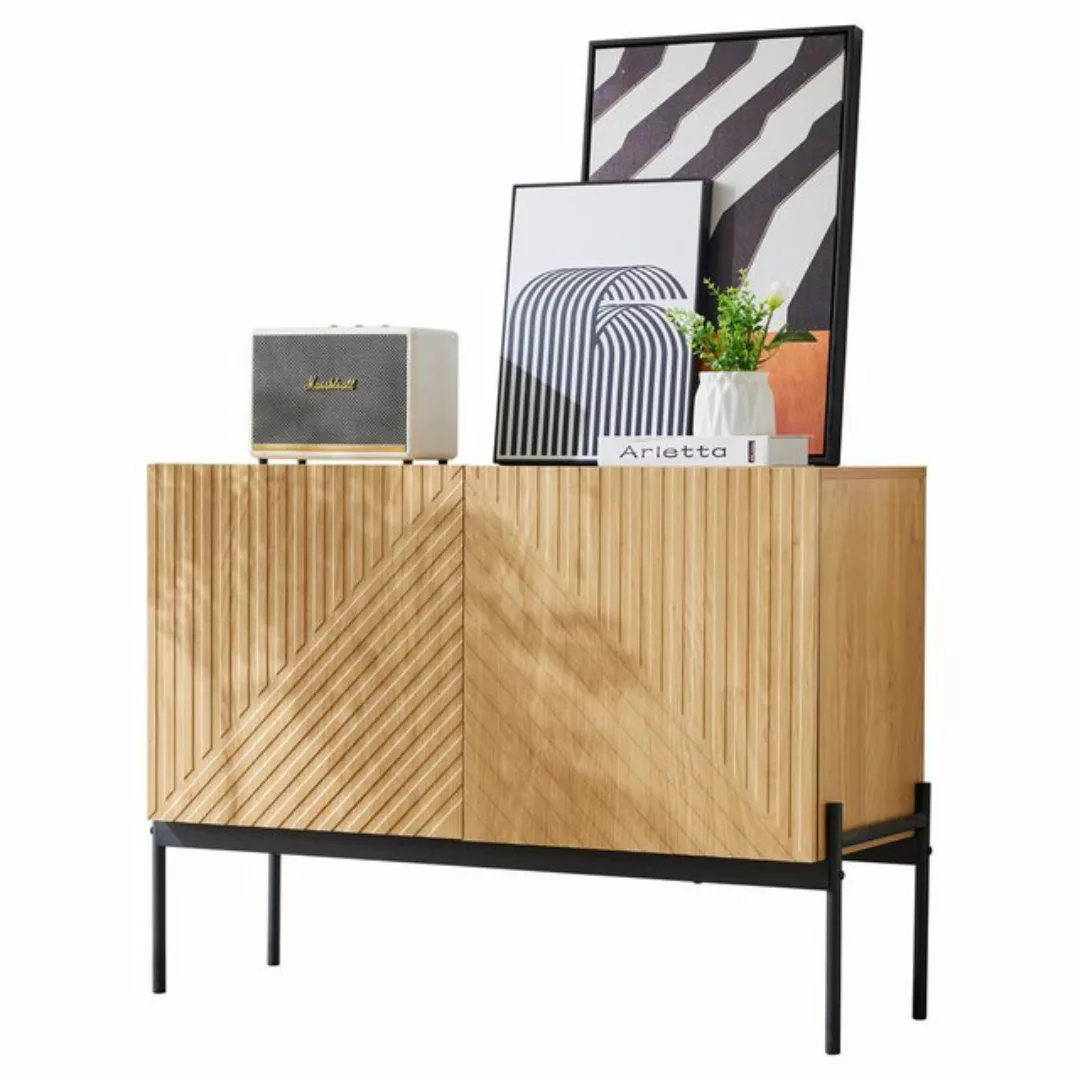 Odikalo Beistellschrank Anrichte Kommode Sideboard Türe Metallbeinen Wohnzi günstig online kaufen