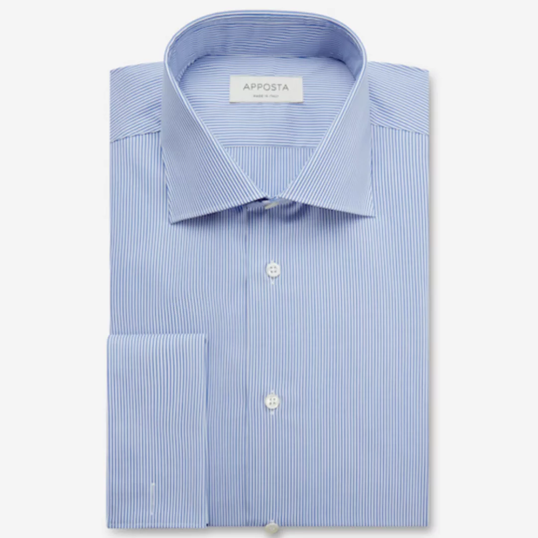 Hemd  streifen  hellblau 100 % bügelleichte baumwolle popeline, kragenform günstig online kaufen