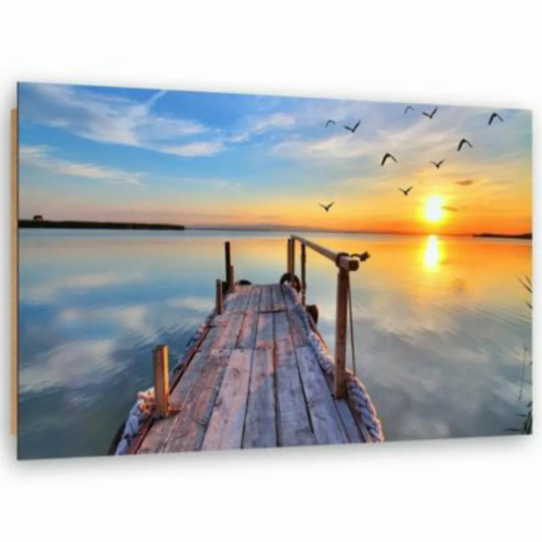 FEEBY® Kunst Sonnenuntergang über der Brücke 2 Leinwandbilder bunt Gr. 90 x günstig online kaufen