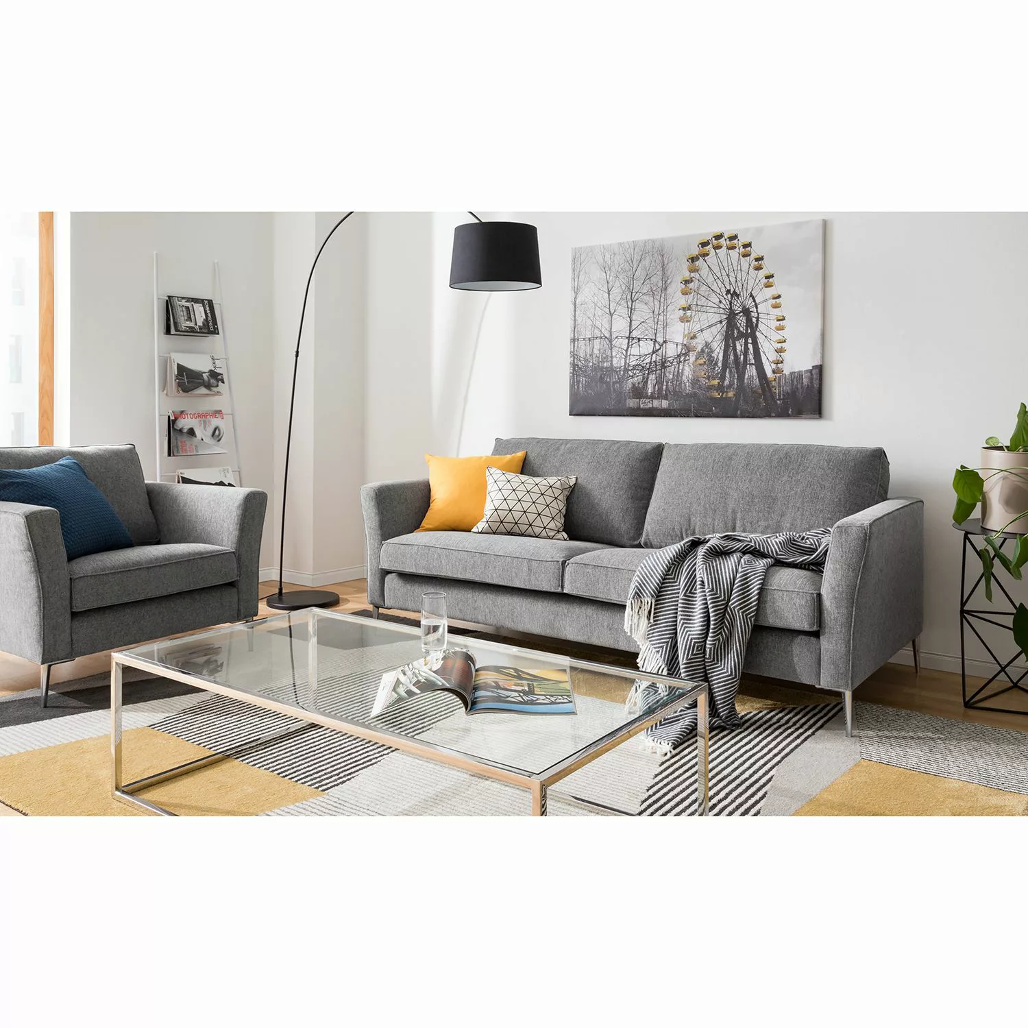 home24 Fredriks Sofa Mirabela 3-Sitzer Haselnuss Strukturstoff 209x85x92 cm günstig online kaufen