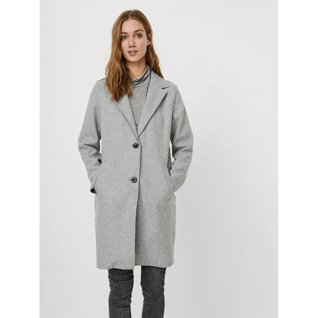 VERO MODA Lange Mantel Damen Grau günstig online kaufen