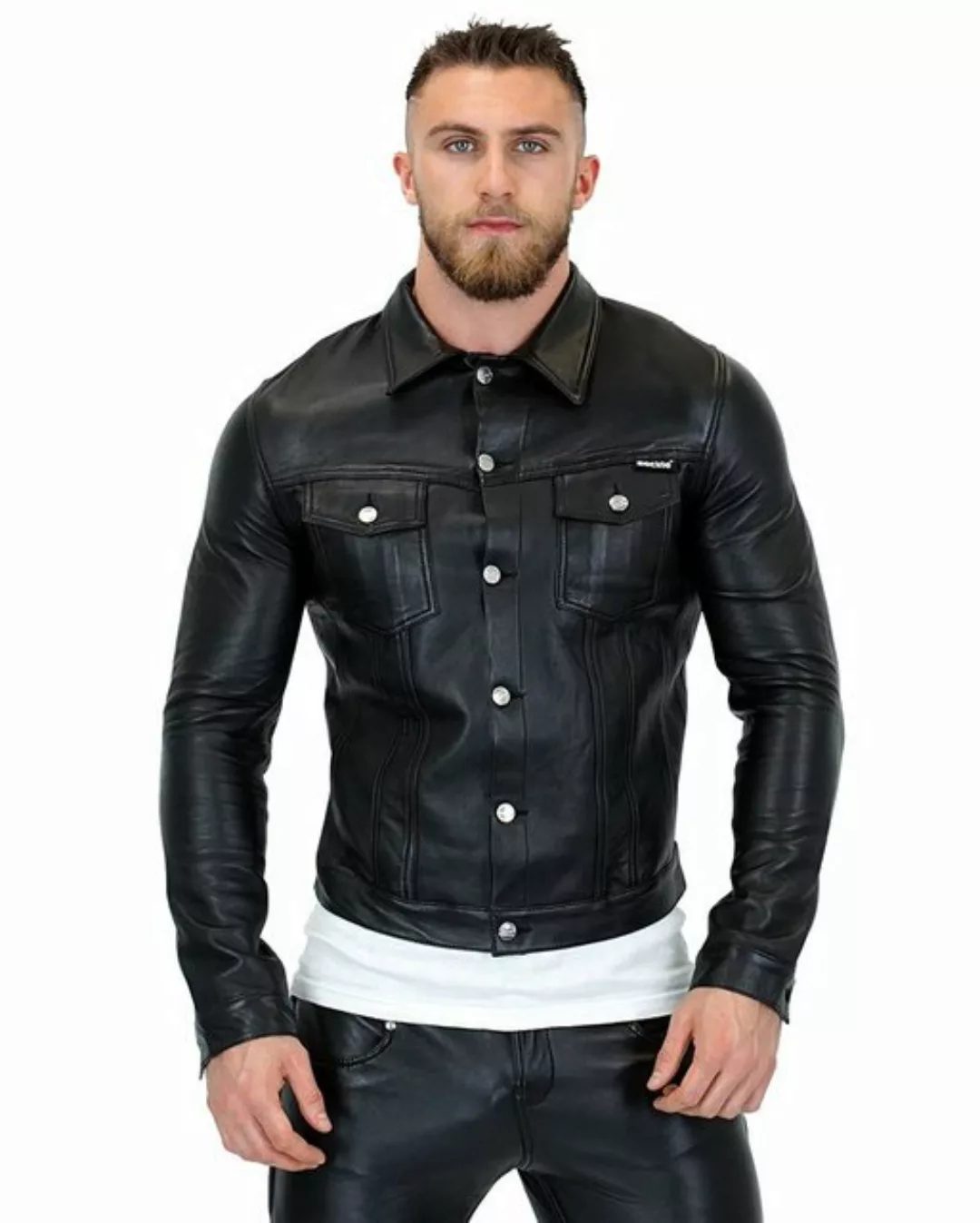 BOCKLE Lederjacke Bockle® STRETCH Jeans Jacket Button günstig online kaufen