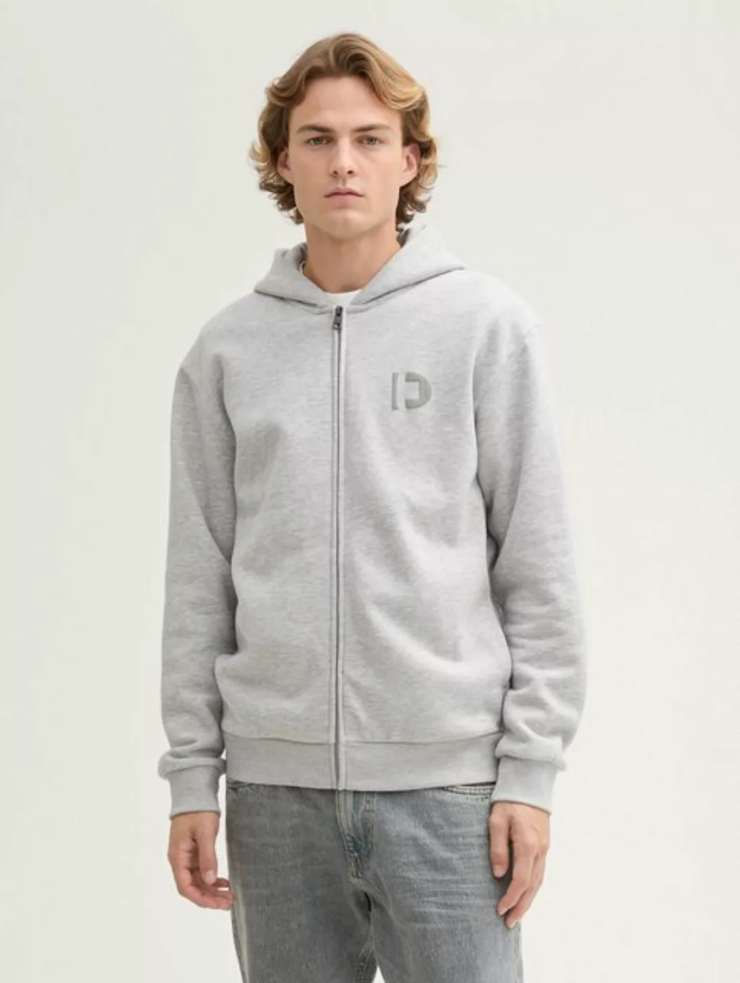 TOM TAILOR Denim Sweatshirt Sweatjacke mit Logo Print günstig online kaufen