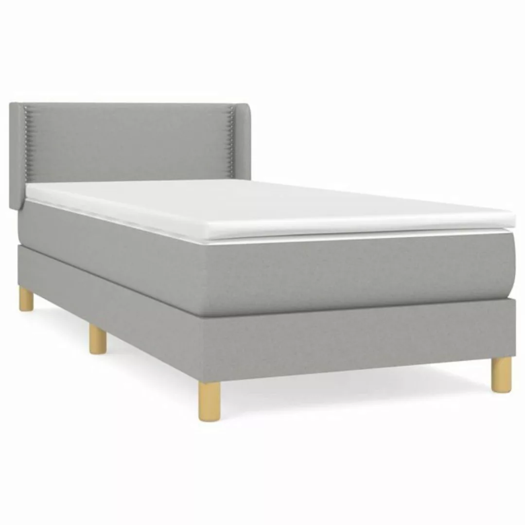 furnicato Bett Boxspringbett mit Matratze Hellgrau 80x200 cm Stoff (1-tlg) günstig online kaufen