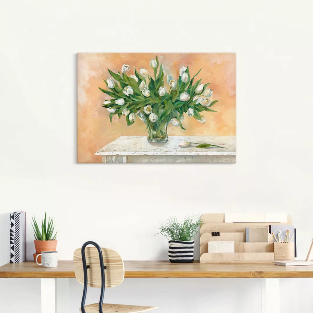 Artland Leinwandbild "Weiße Tulpen II", Blumen, (1 St.), auf Keilrahmen ges günstig online kaufen