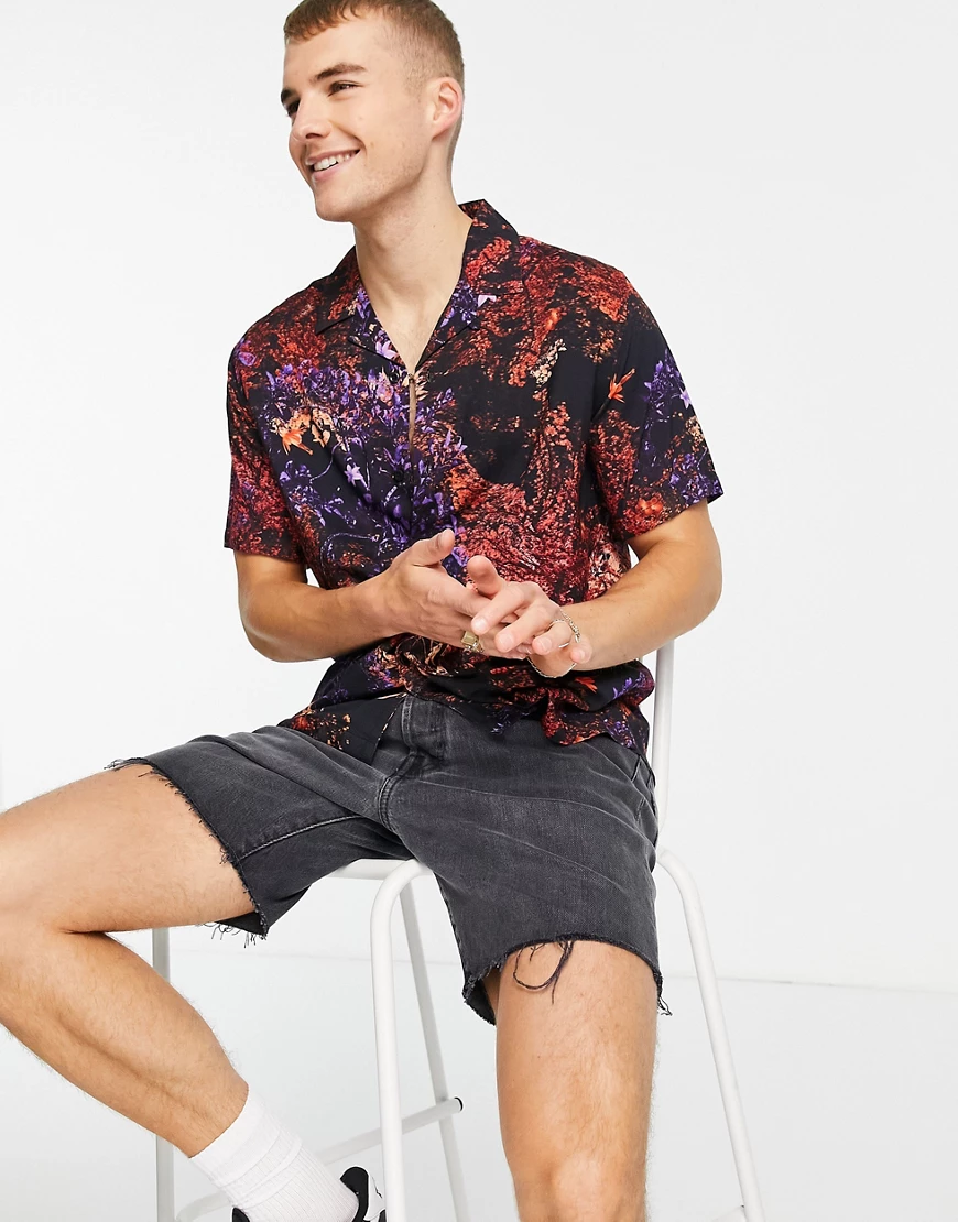 Topman – Buntes, abstrakt gemustertes Hemd-Mehrfarbig günstig online kaufen