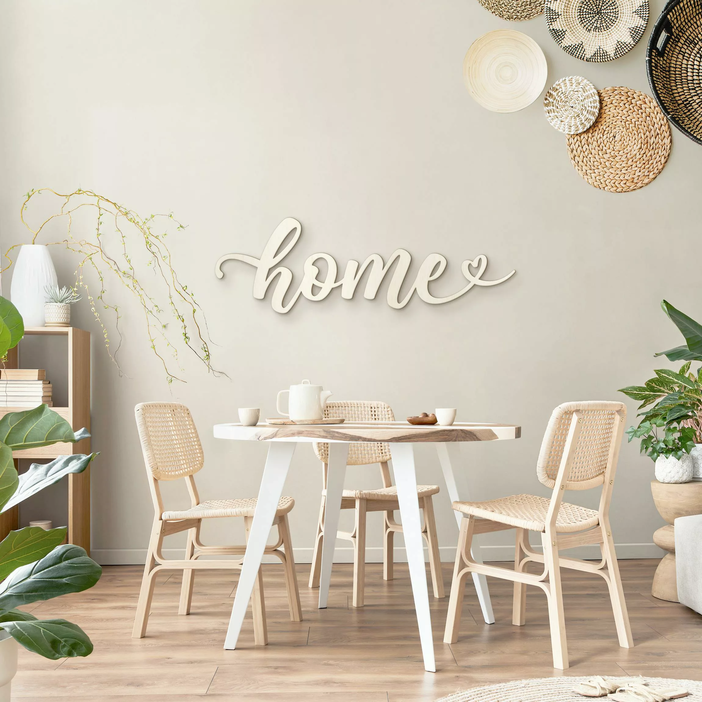 Wanddeko Holz 3D-Schriftzug home Handlettering günstig online kaufen