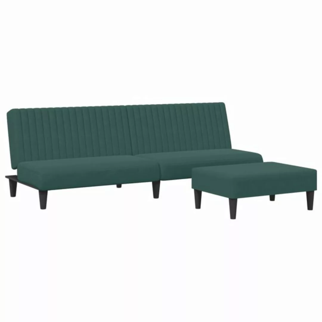 vidaXL Sofa, 2-tlg. Sofagarnitur Dunkelgrün Samt günstig online kaufen